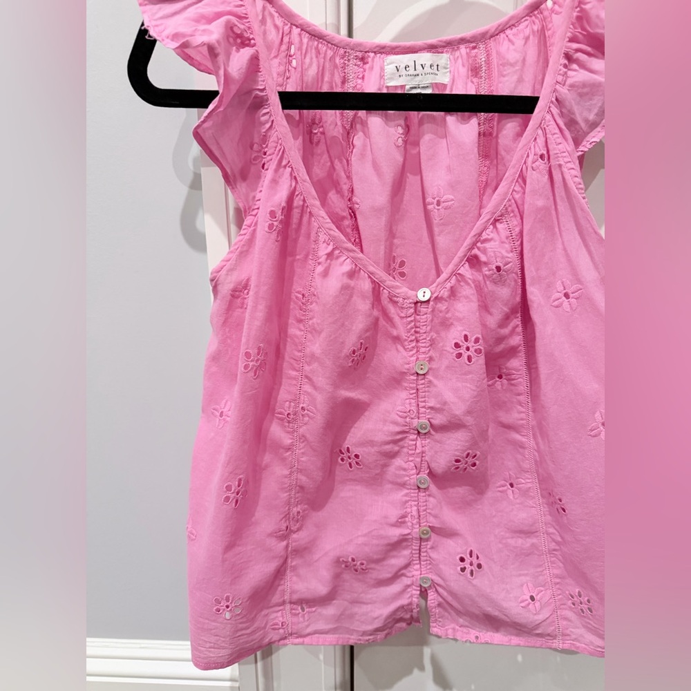 Velvet by Graham & Spencer Pink Ruffle Top - Picture 7 of 16